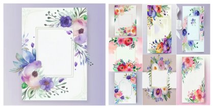 Unique Watercolor Flower Wedding Invitations