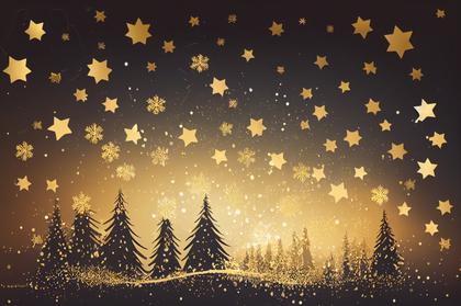 Gold Christmas Tree Background Image