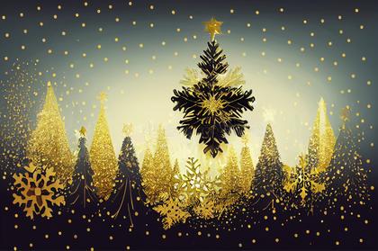 Gold Christmas Tree Background