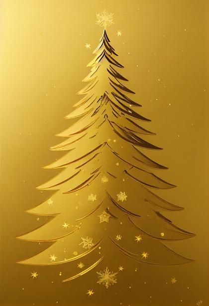 Gold Christmas Tree Background Image