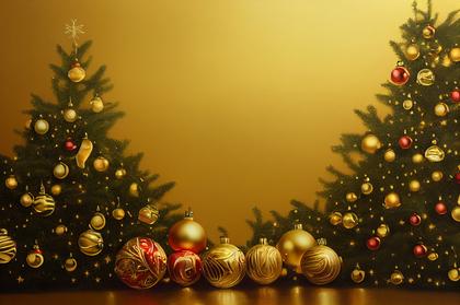 Gold Christmas Tree Background