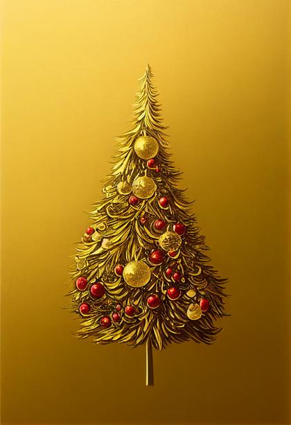 Gold Christmas Tree Background Image