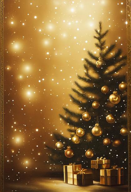 Gold Christmas Tree Background