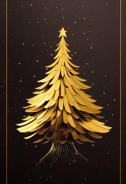 Gold Christmas Tree Background