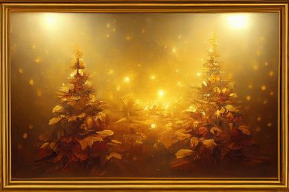 Gold Christmas Tree Background Image