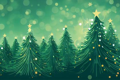 Green Christmas Tree Background Image