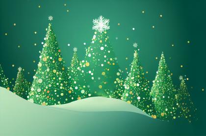 Green Christmas Tree Background Image