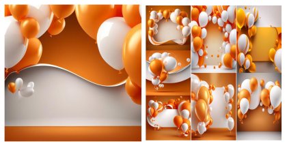 Unique Orange and White Birthday Card Backgrounds