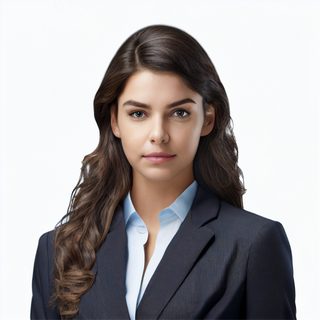 Professional Business Woman in Dark Blue Blazer and Shirt
