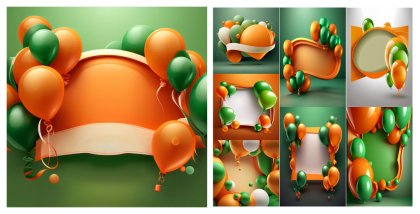 Color Burst: Orange & Green Birthday Card Backgrounds