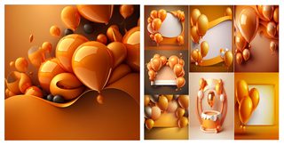 Celebrate in Style with our Vibrant 35 Orange Happy Birthday Card Background