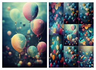 Dive into the Joy: Happy Birthday Balloons Backgrounds