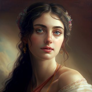 Portrait of a Young Woman with Blue Eyes 138