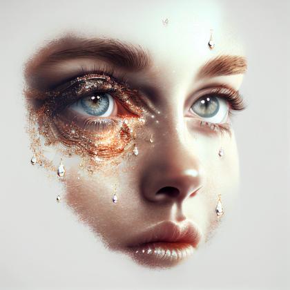 Woman Face in Jewellery Illustration