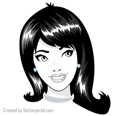 Lady Face Vector Art