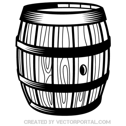 Wooden Barrel Vector Art