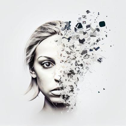 Woman with Social Media Icons