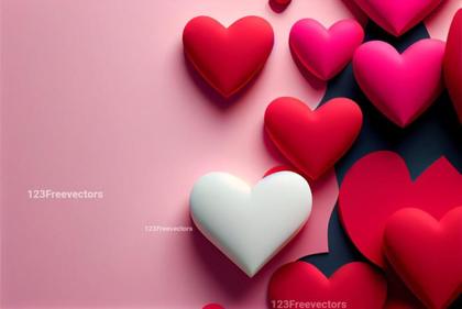 Pink Red and White Heart Stencil Background
