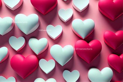 Pink Red and White Heart Stencil Background