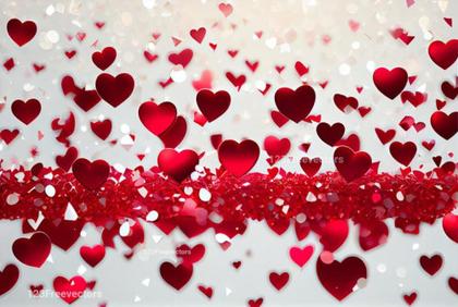 Valentines Day Glittering White Background