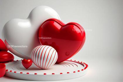 3D Valentines Day Greetings White Background
