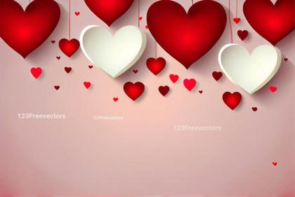 Lovely Valentines Day Background with Hearts