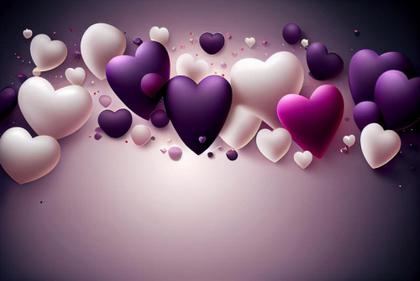 Valentines Day Background with Romantic Hearts