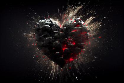 Exploding Heart Valentines Background