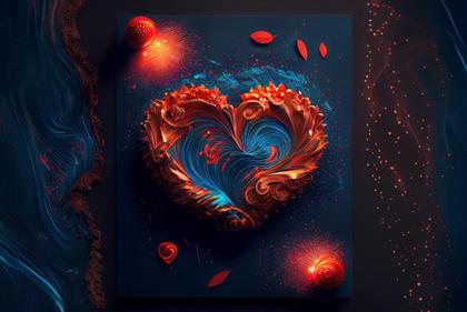 Valentines Day Holiday Greeting Card Background with Hearts