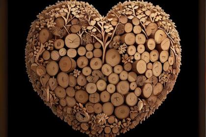 Valentines Heart Shape of Wood