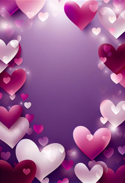 Free Download Lovely Valentines Day Background with Hearts
