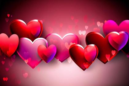 Free Download Lovely Valentines Day Background with Hearts