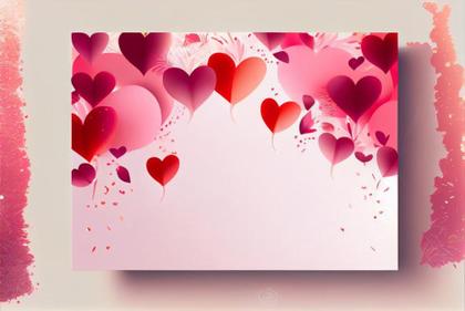 Valentines Holiday Background Greeting Card with Hearts