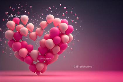 Balloons in Heart Shape