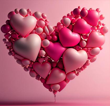 Balloons in Heart Shape