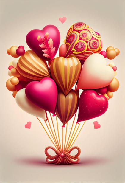 Valentines Day Balloons Graphic Design