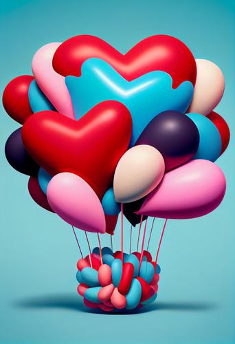 Valentines Day Balloons Graphic Design