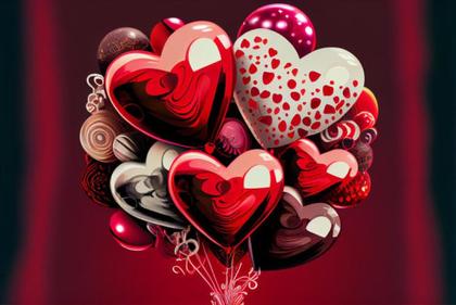Valentines Day Balloons Graphic Design