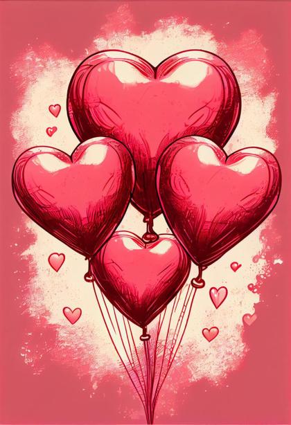 Valentines Day Balloons Graphic Design for T-shirt