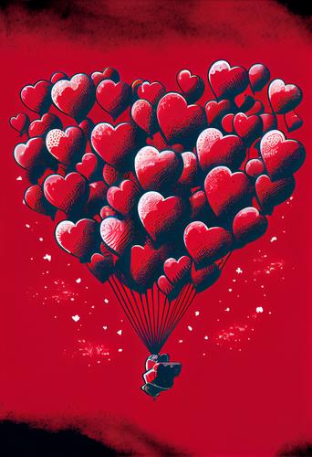 Valentines Day Balloons Graphic Design for T-Shirt
