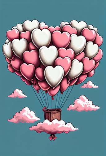 Valentines Day Balloons Graphic Design for T-Shirt