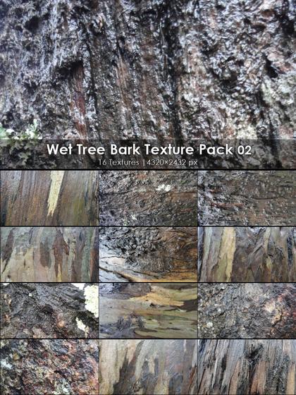 Wet Tree Bark Texture Pack