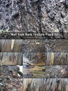 Wet Tree Bark Texture Pack