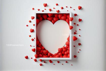 Valentines Day Greetings White Background with Red Hearts