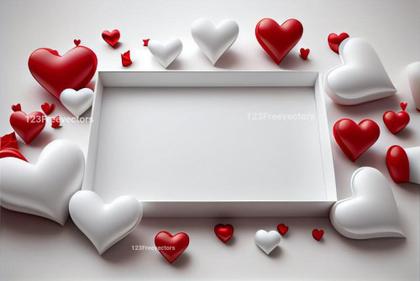 3D Valentines Day Greetings White Background