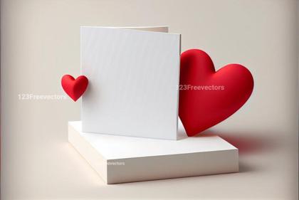 3D Valentines Day Greetings White Background
