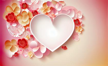 Valentines Day Background with Flowers