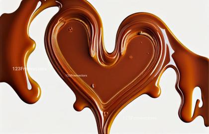 Heart Chocolate Melting White Background