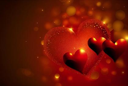 Golden Expressions: 3D Hearts & Glittering Love Words
