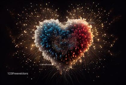 Heart Shaped Colorful Fireworks